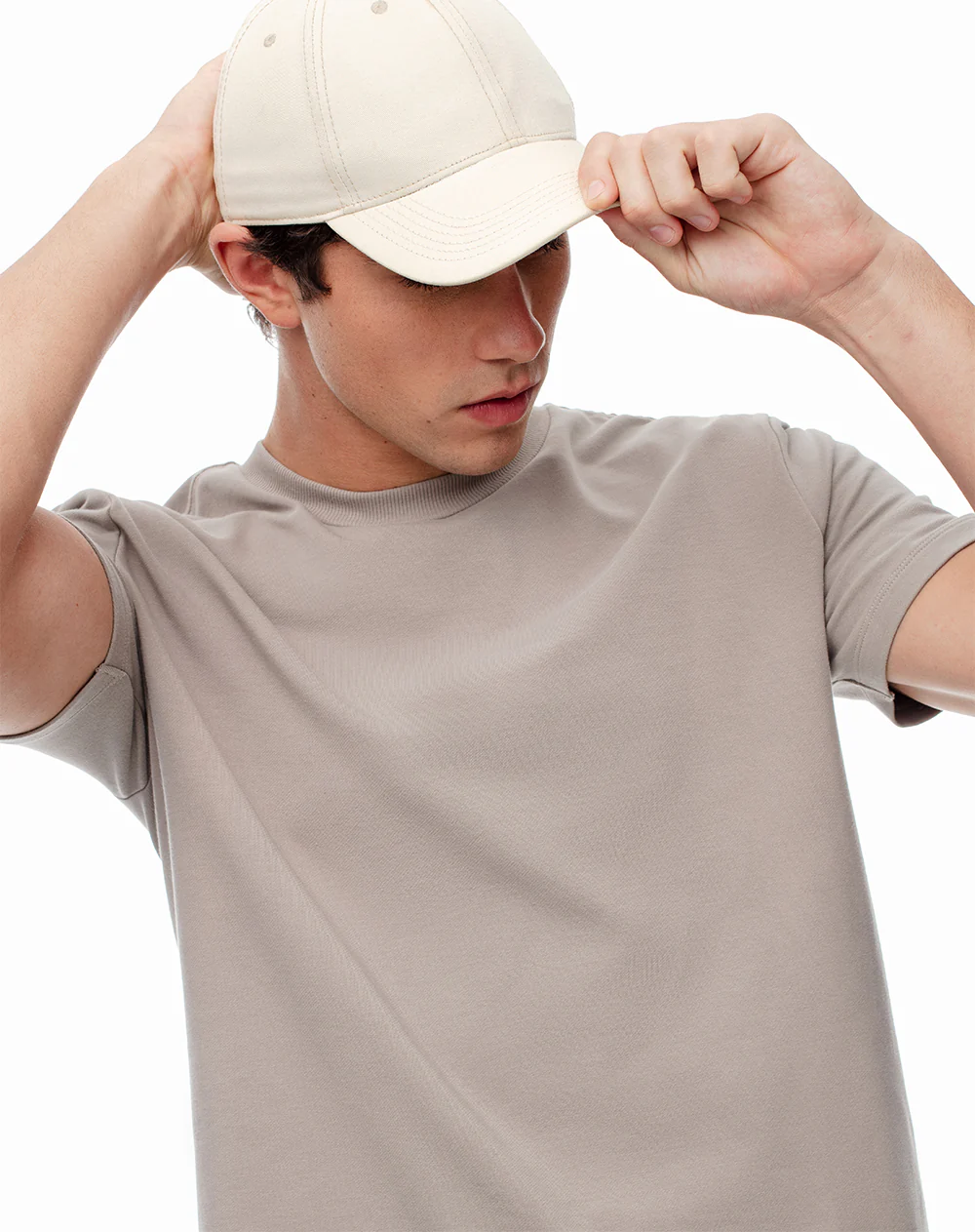 Camiseta oversize algodón café hombre