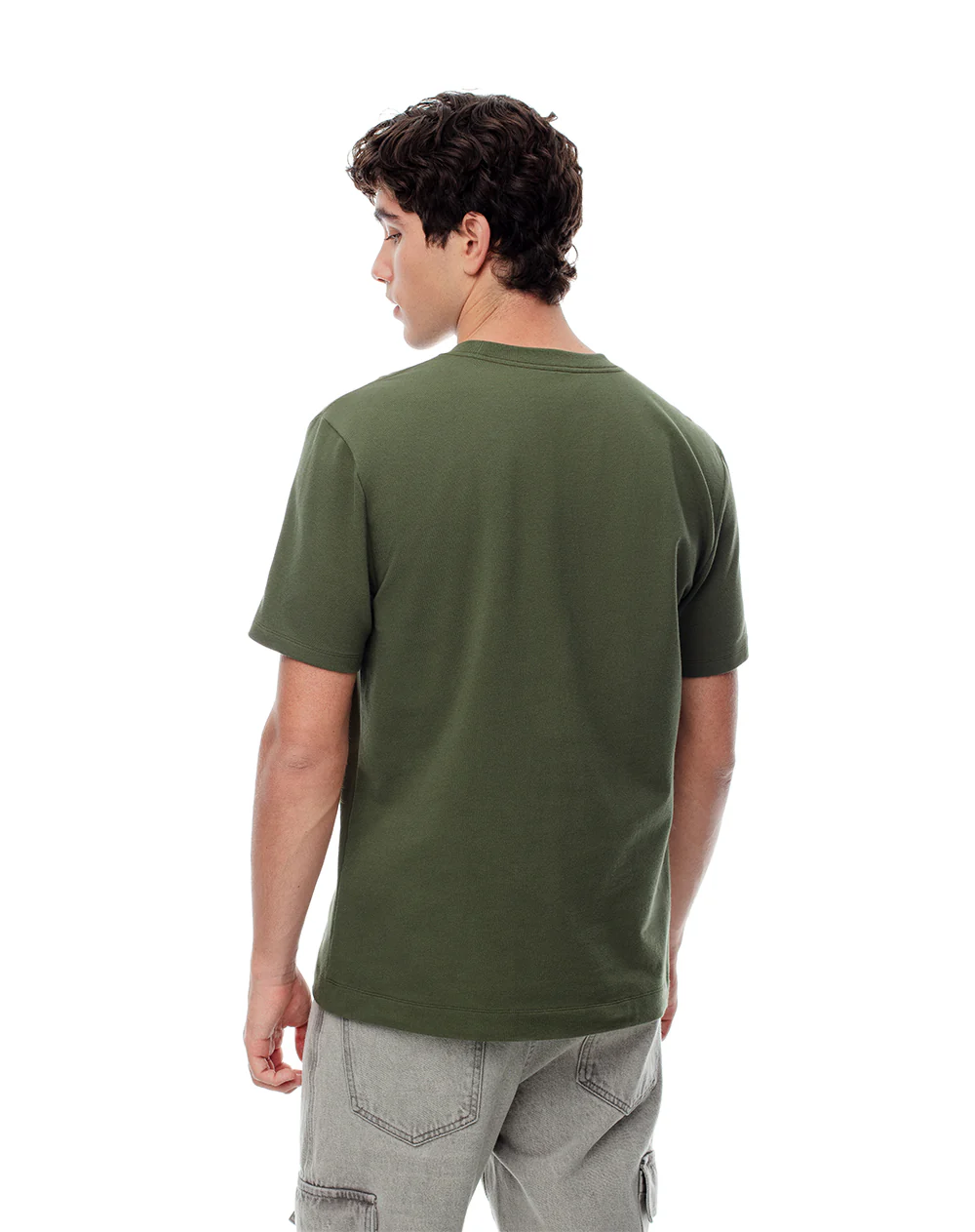 Camiseta oversize algodón verde hombre - Image 2