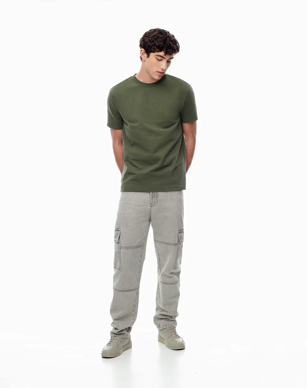Camiseta oversize algodón verde hombre - Image 5