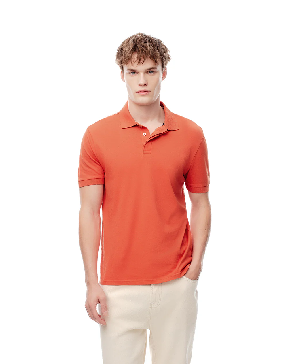 Polo slim algodón naranja hombre - Image 2