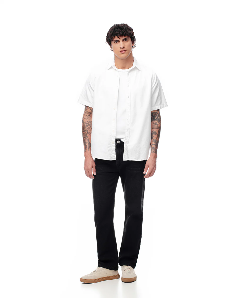 Camisa manga corta regular algodón blanca hombre - Image 4