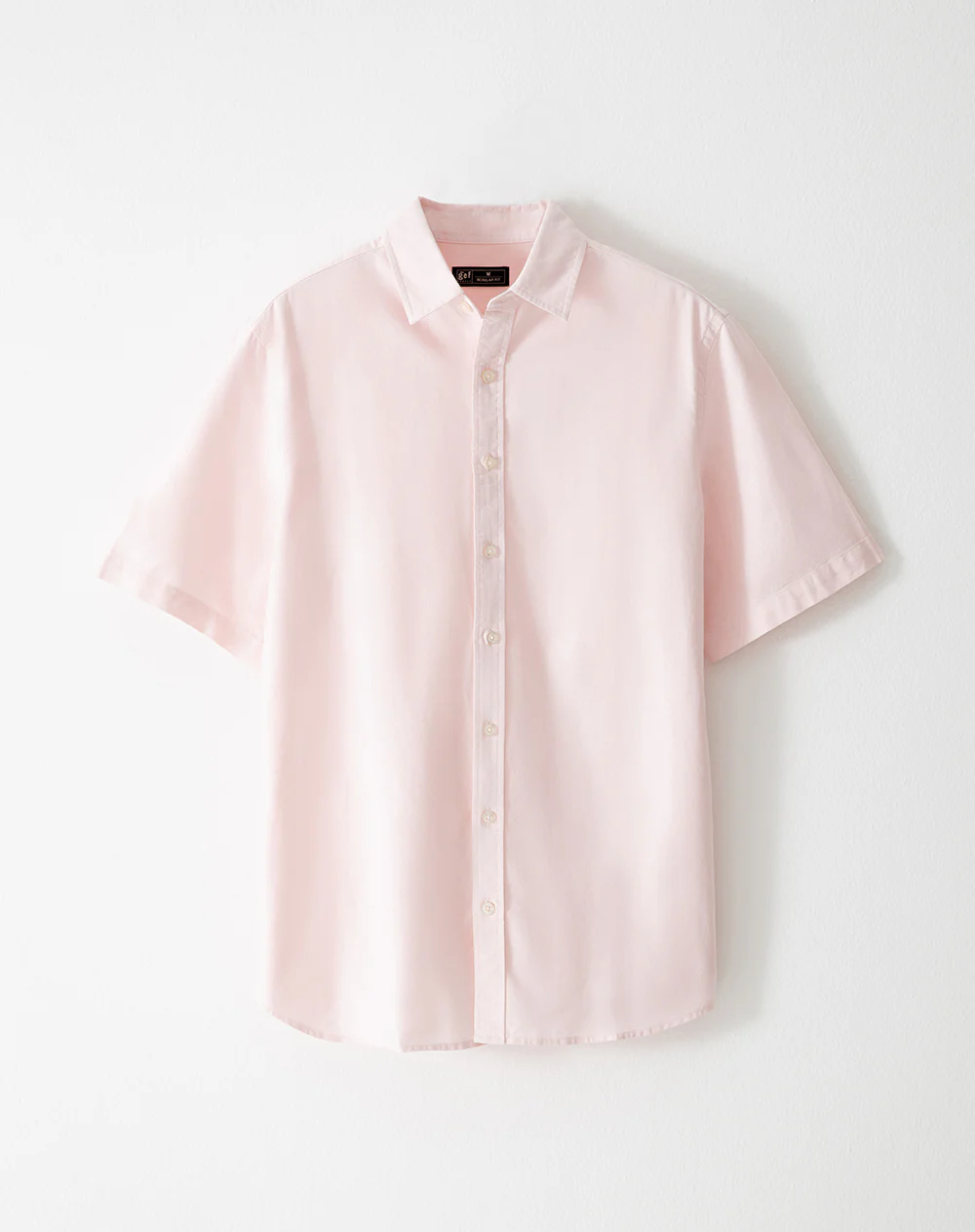 Camisa manga corta regular algodón rosa hombre - Image 5