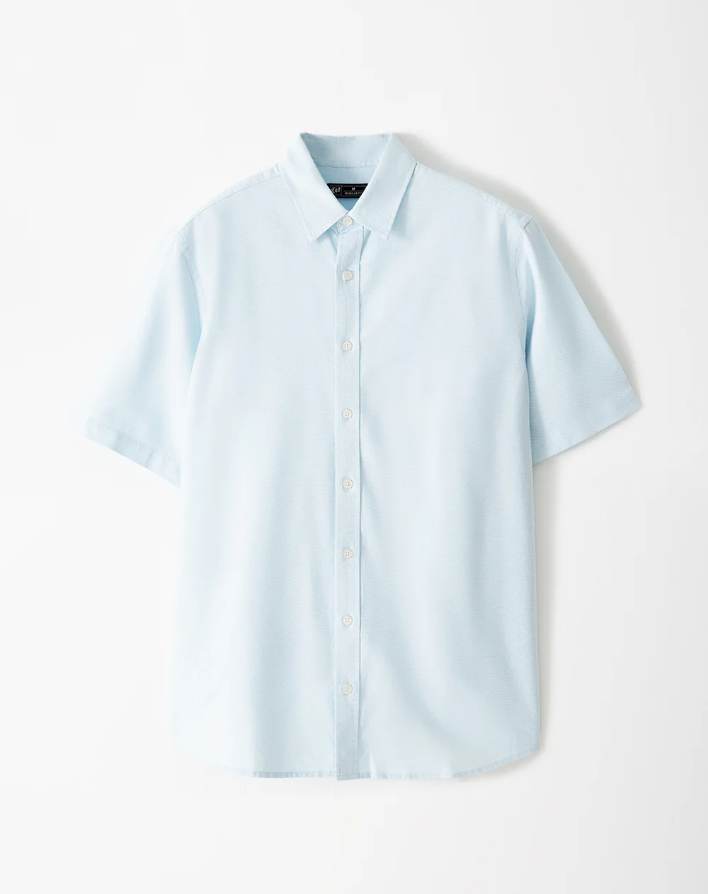 Camisa manga corta regular algodón azul hombre - Image 5