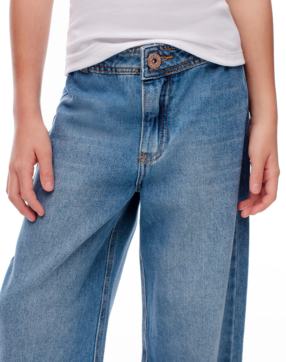 Jean wide leg tiro medio índigo medio niña - Image 3