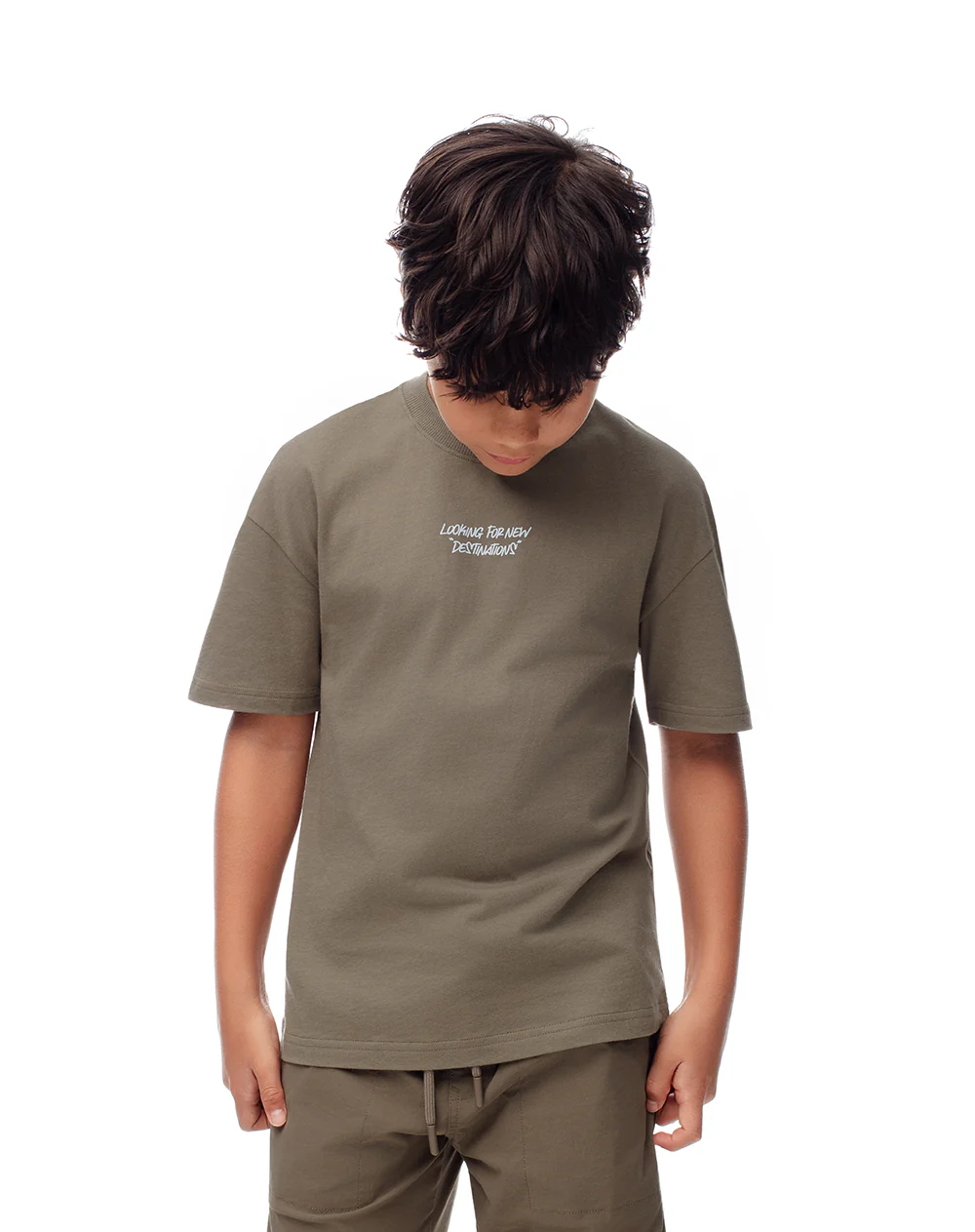 Camiseta regular algodón habana café niño - Image 2