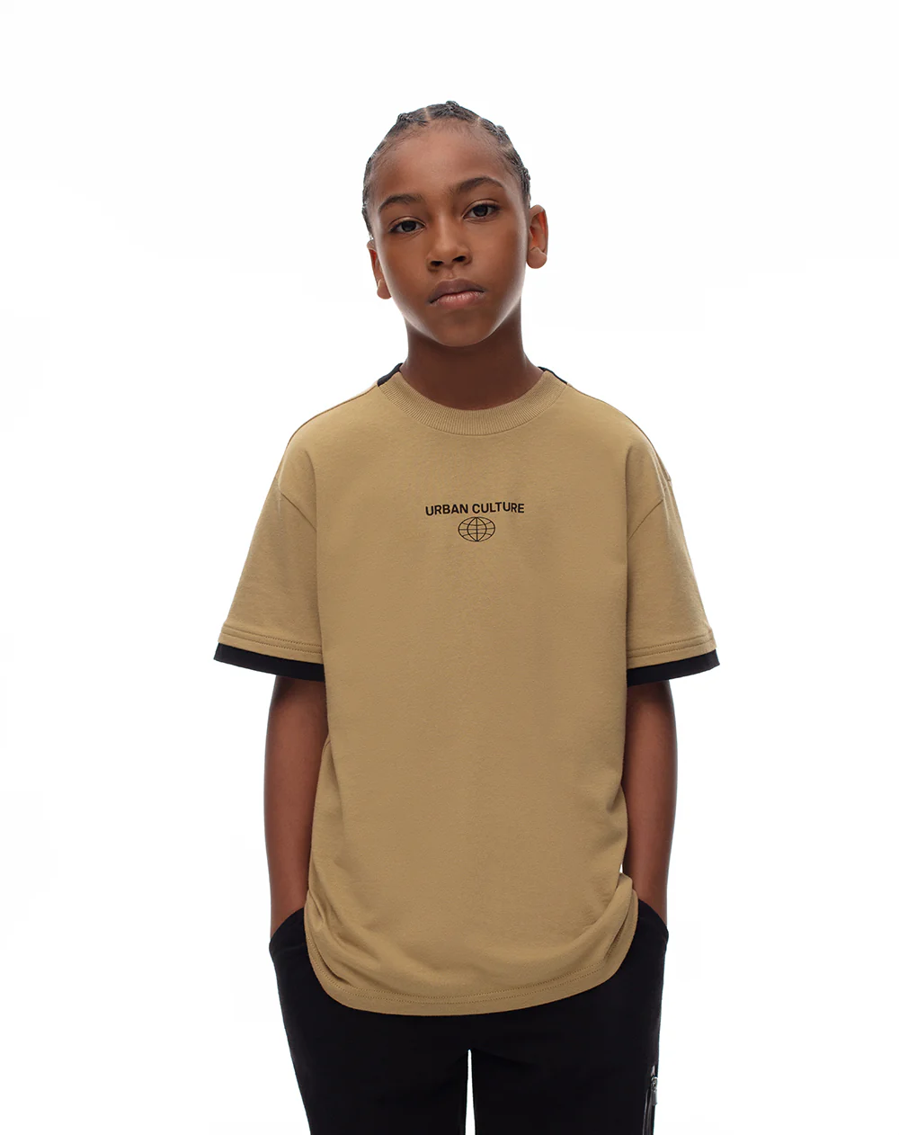 Camiseta oversize algodón habana estampada niño