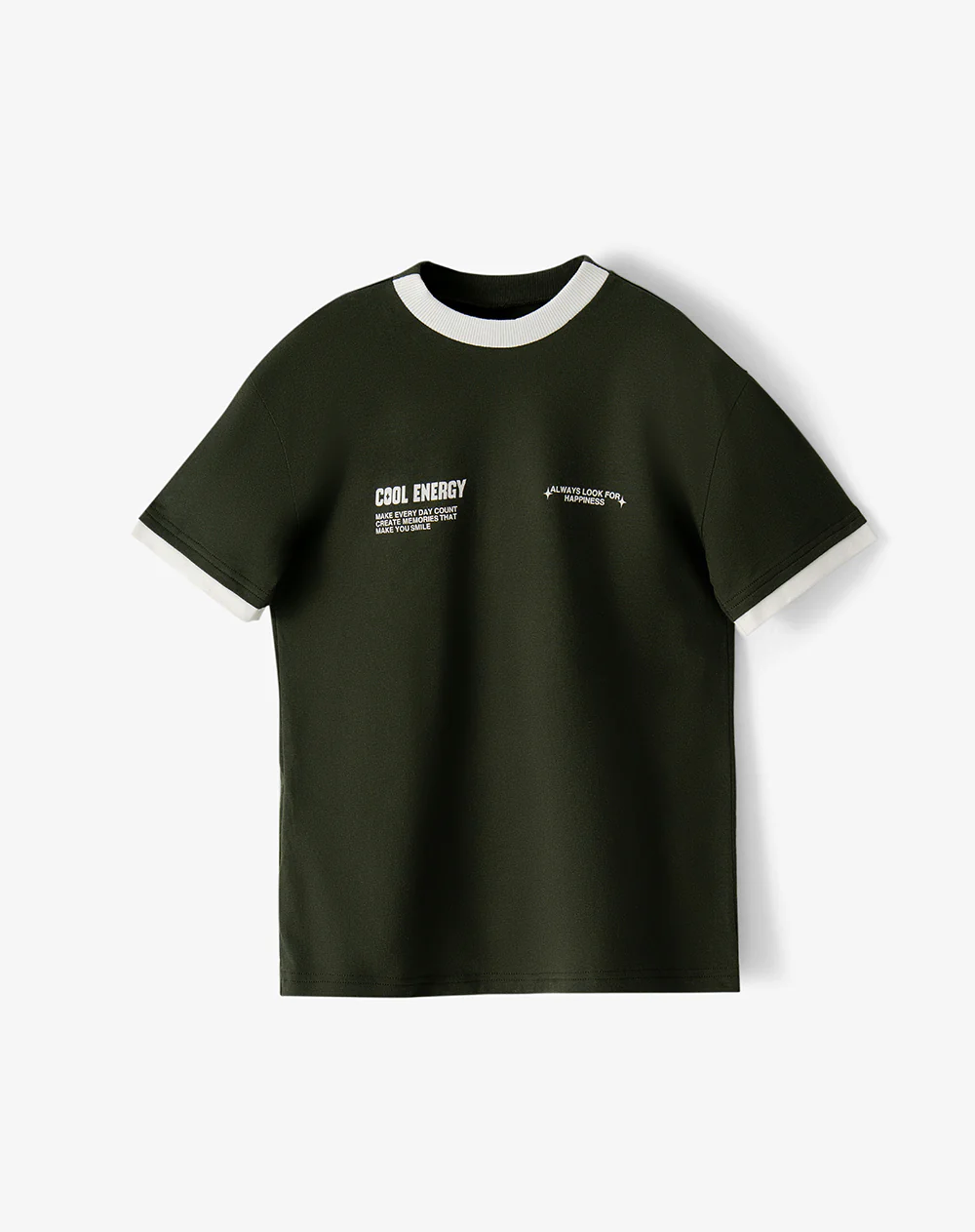 Camiseta regular manga corta verde niño