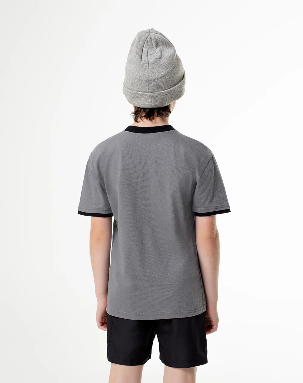 Camiseta oversize algodón gris niño - Image 2