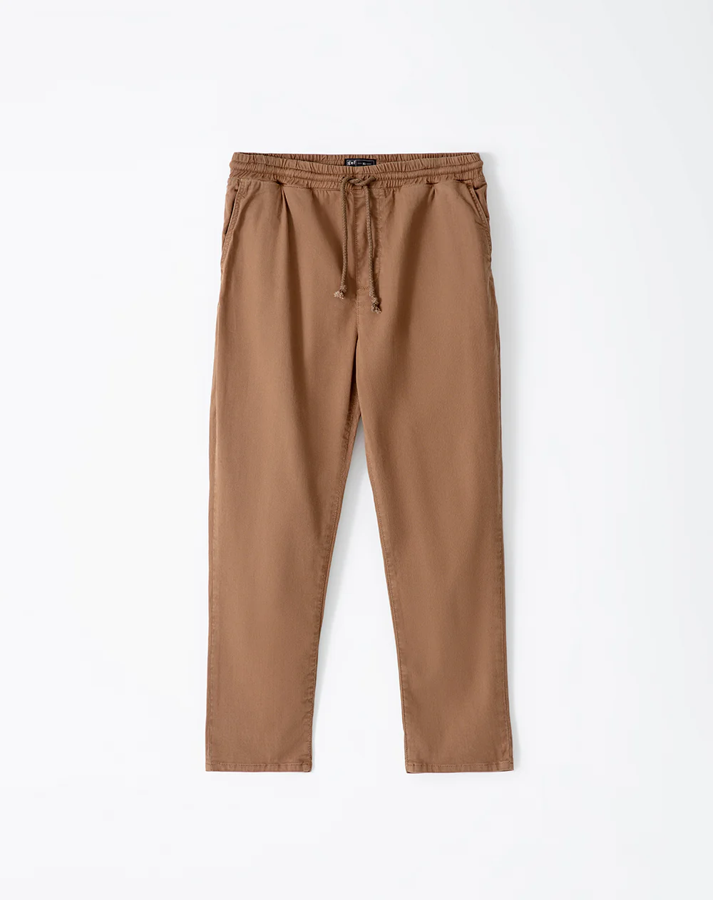 Pantalón regular drill algodón café hombre