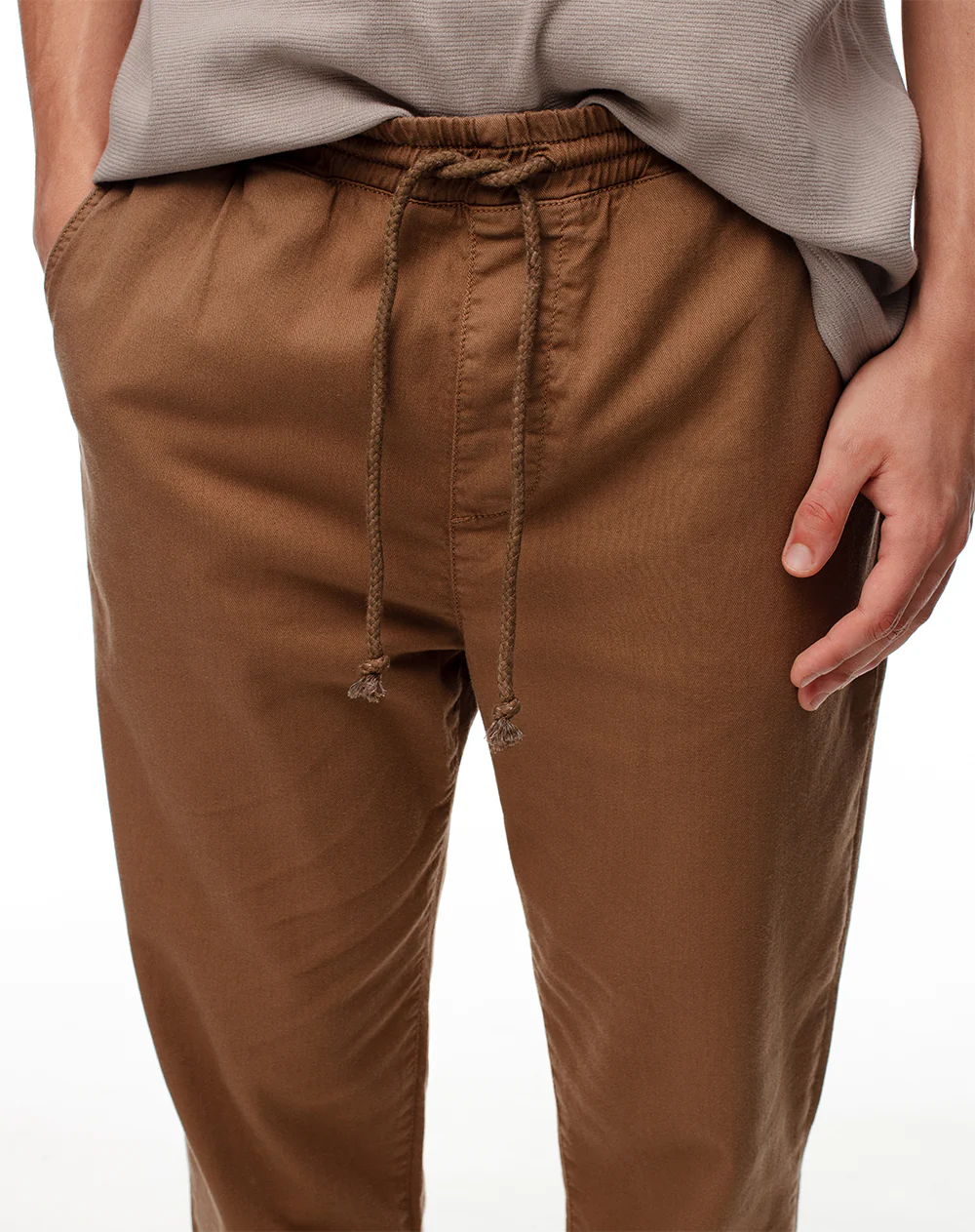 Pantalón regular drill algodón café hombre - Image 4