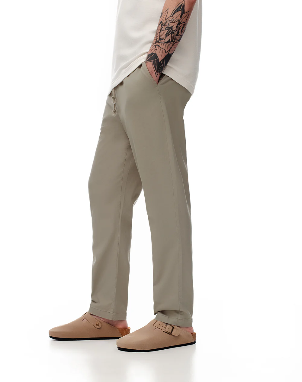 Pantalón regular drill algodón taupe hombre - Image 2