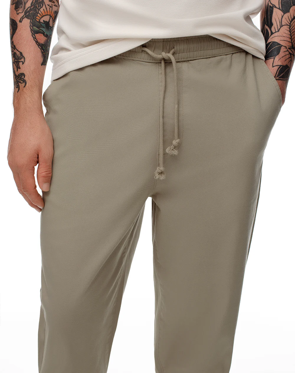 Pantalón regular drill algodón taupe hombre - Image 3