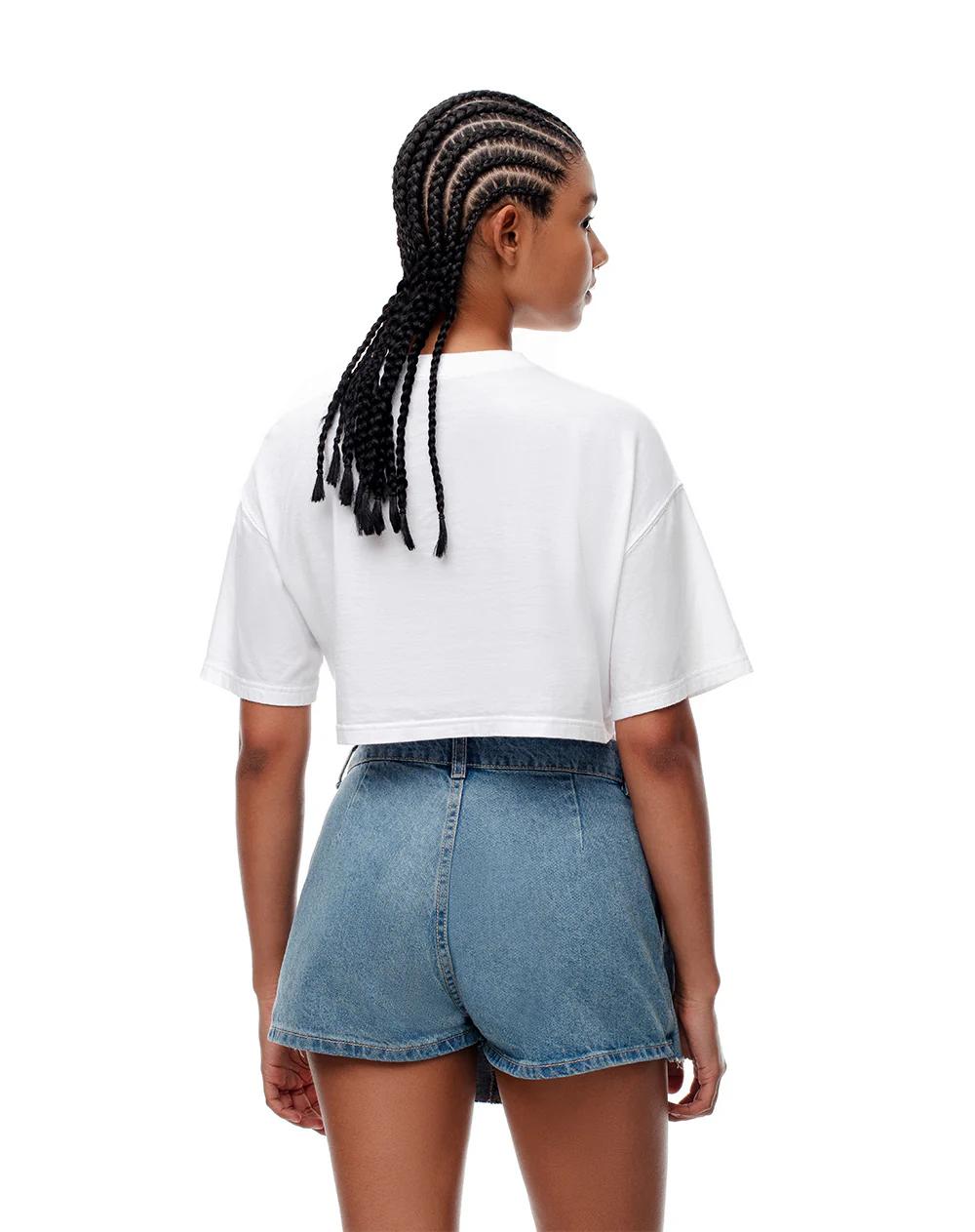 Falda short tiro medio denim índigo medio mujer - Image 2