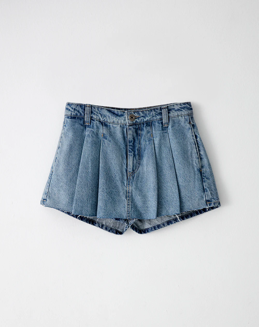 Falda short tiro medio denim índigo medio mujer - Image 6