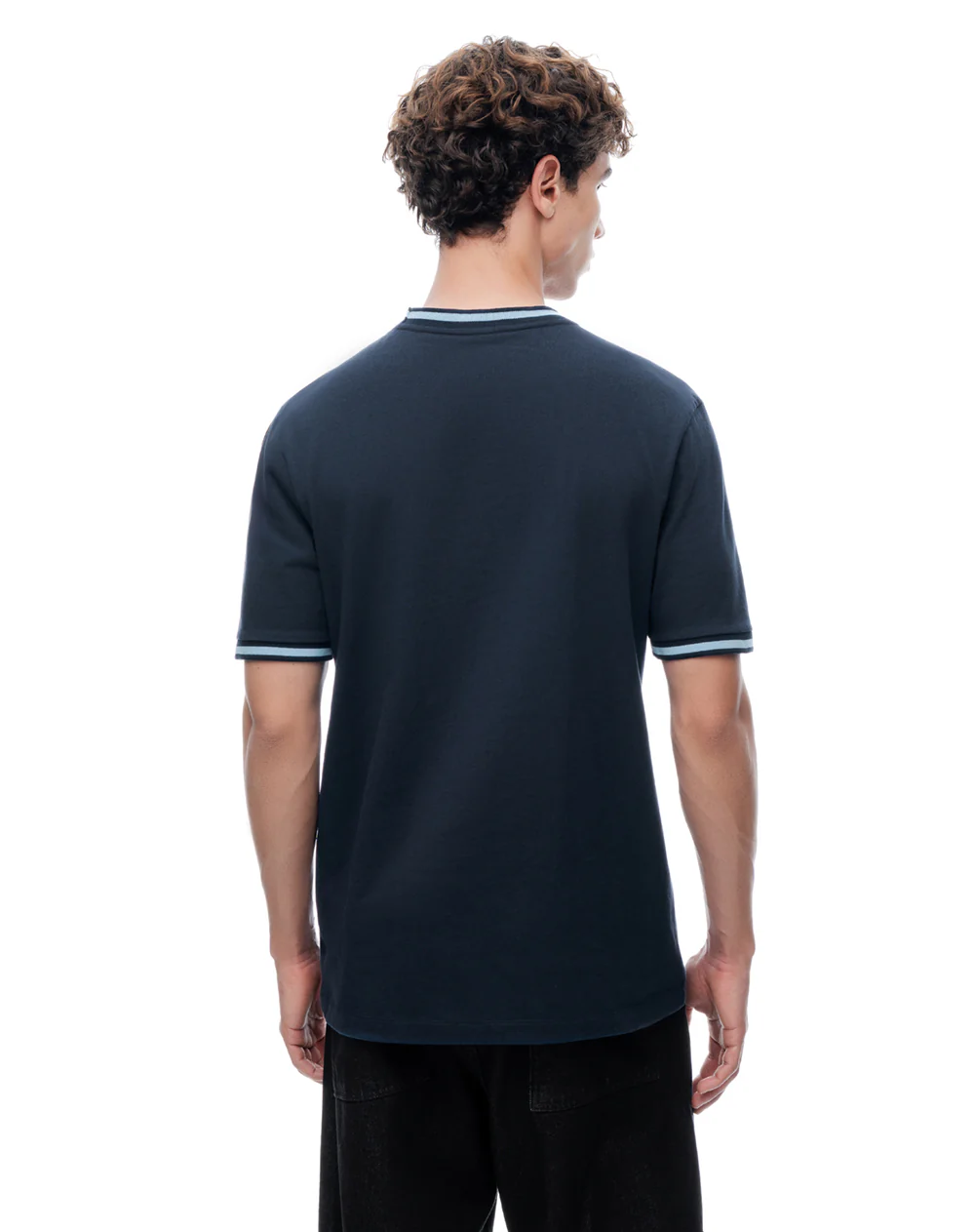 Camiseta regular manga corta azul hombre - Image 2