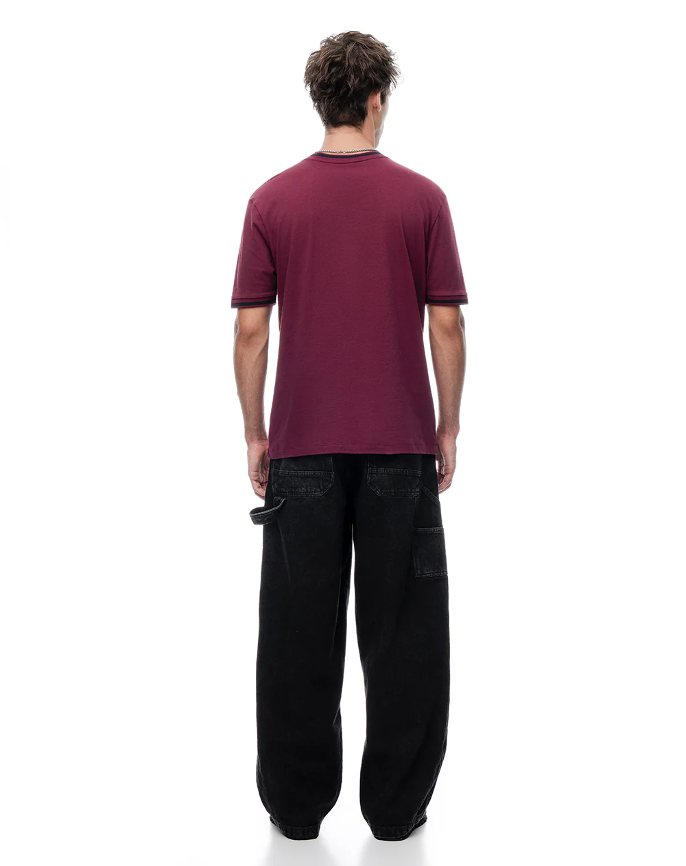 Camiseta regular algodón jersey vino tinto hombre - Image 4
