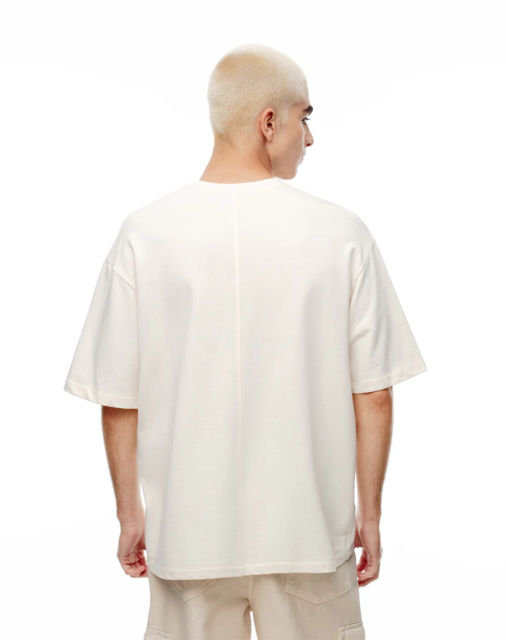 Camiseta oversize algodón vainilla hombre - Image 2
