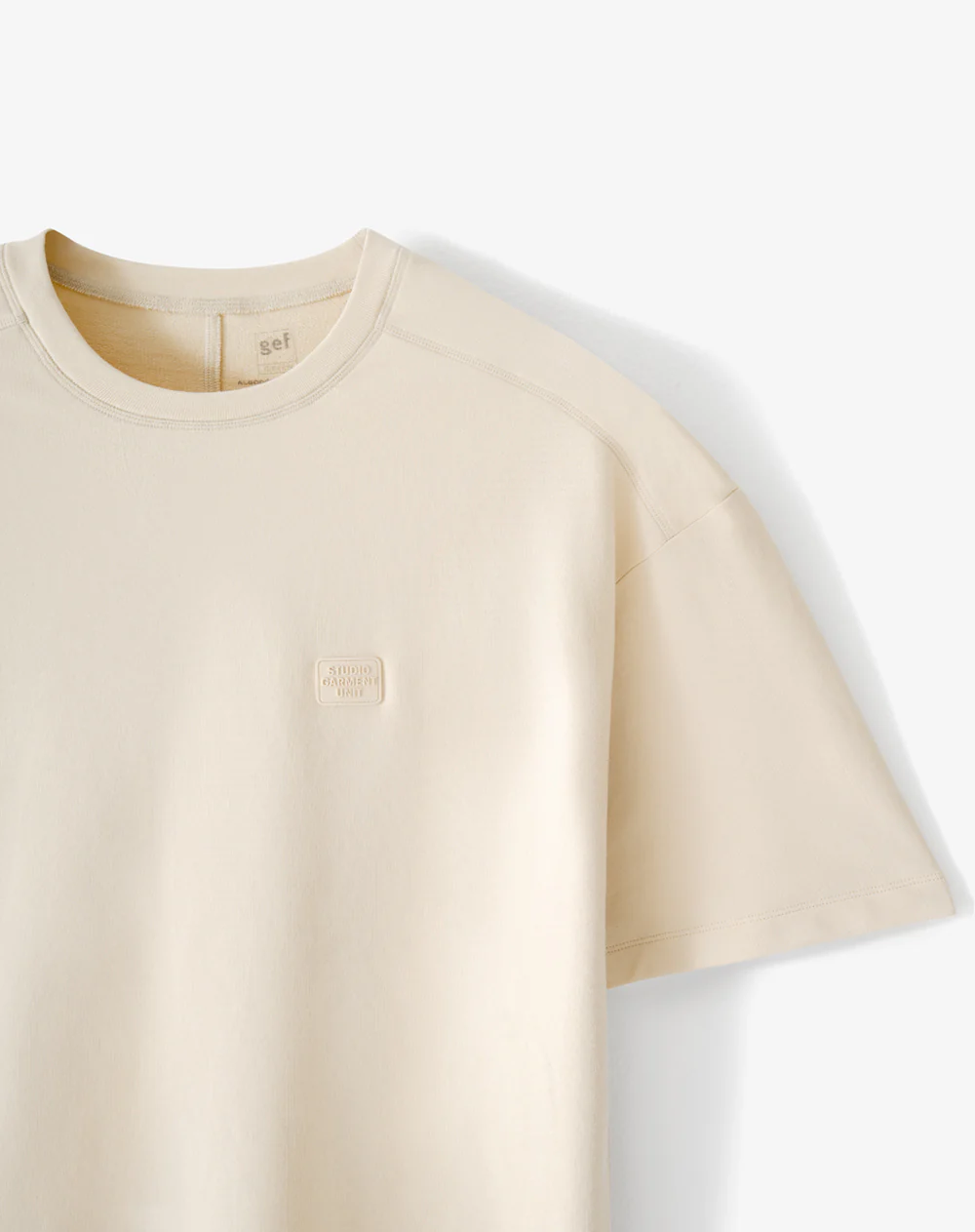 Camiseta oversized manga corta crema hombre - Image 6