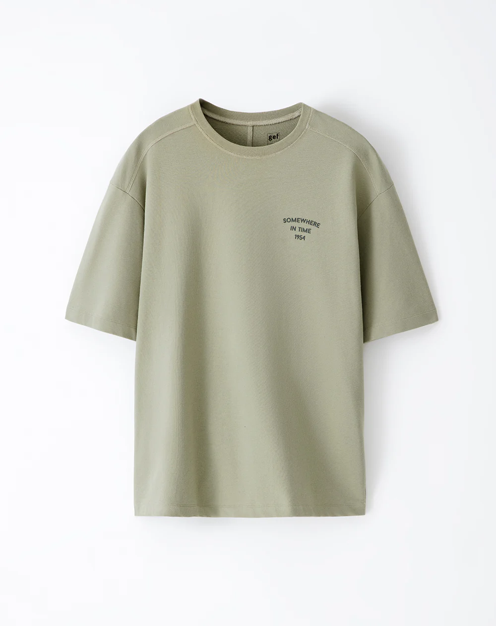 Camiseta oversize algodón verde hombre - Image 6