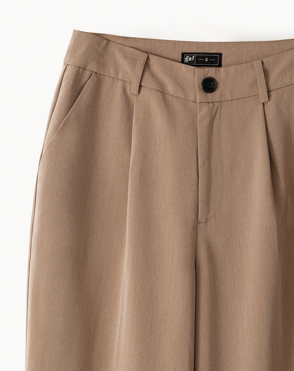 Pantalón wide leg tiro alto café mujer - Image 7
