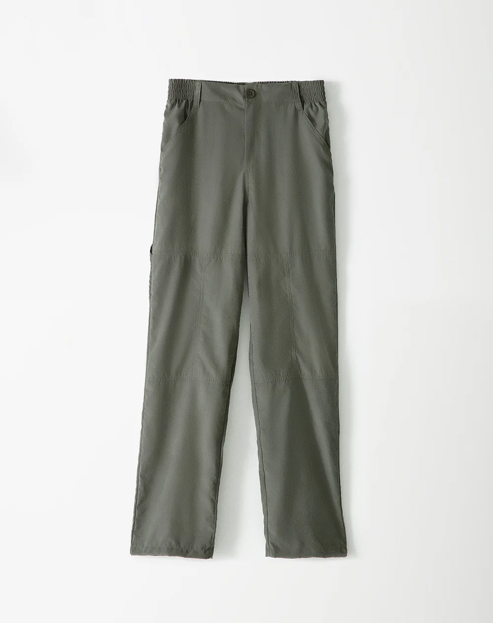 Pantalón recto tiro medio verde mujer - Image 3