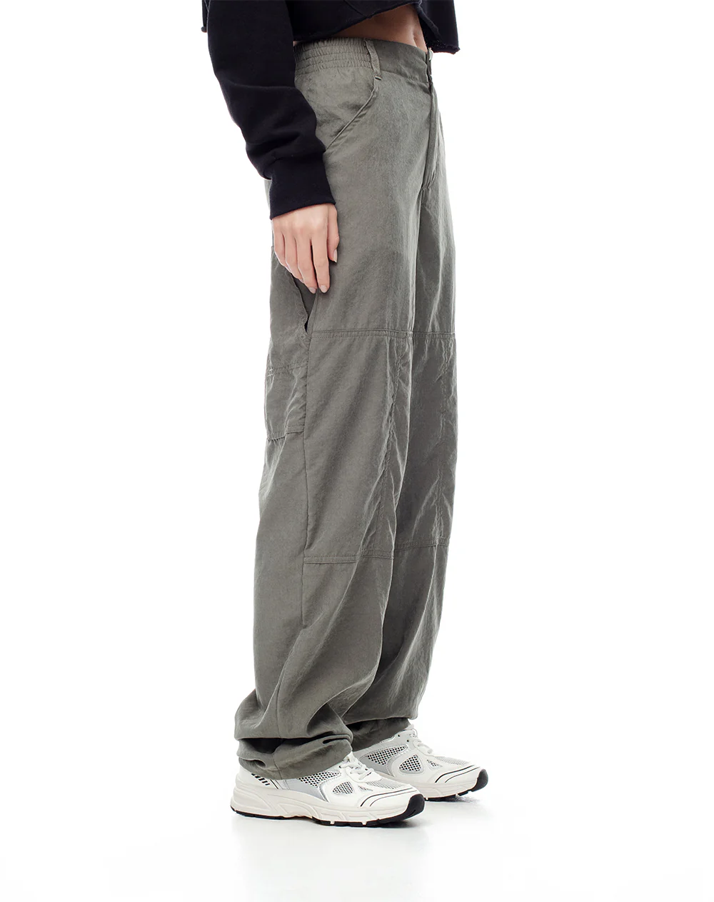 Pantalón recto tiro medio verde mujer - Image 6