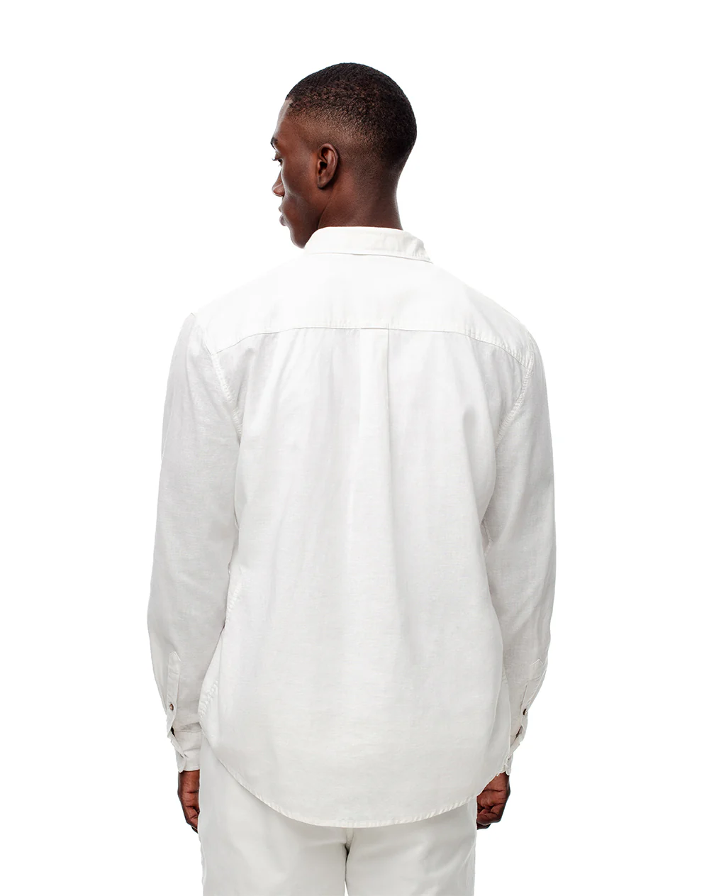 Camisa manga larga regular lino blanca hombre - Image 2