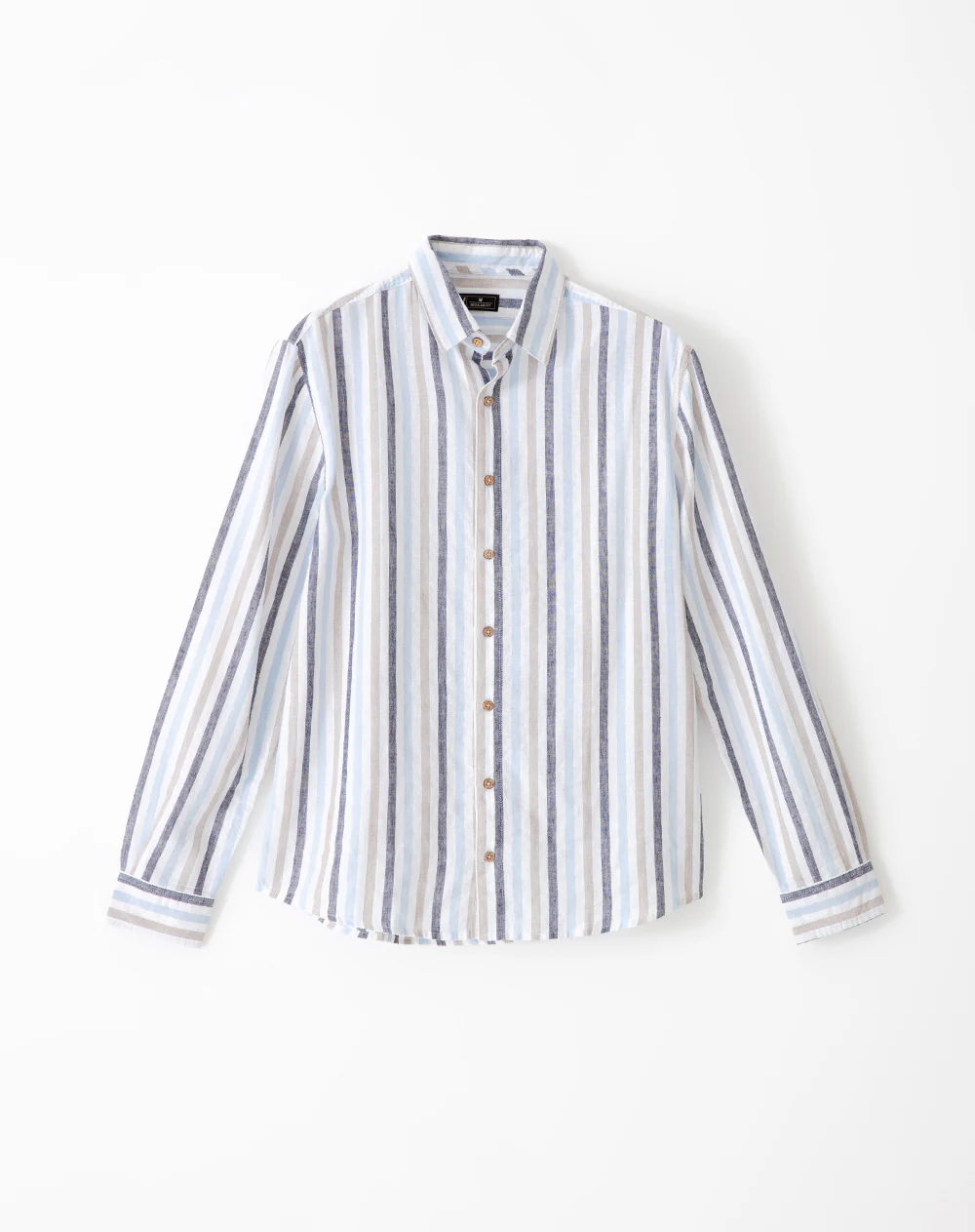 Camisa manga larga regular lino rayas hombre - Image 5