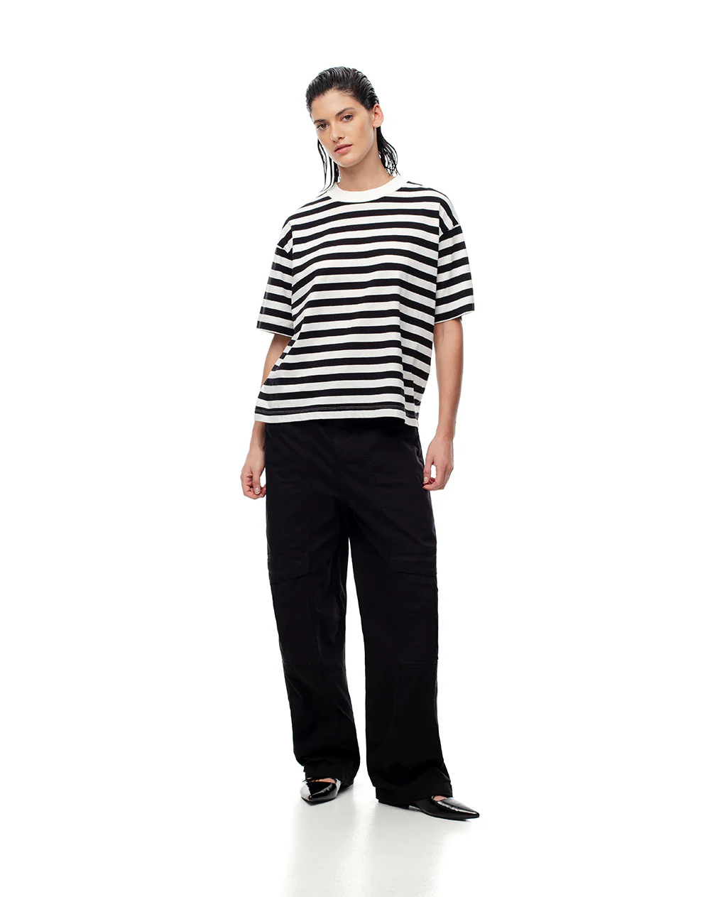Camiseta oversize algodón rayas mujer - Image 4