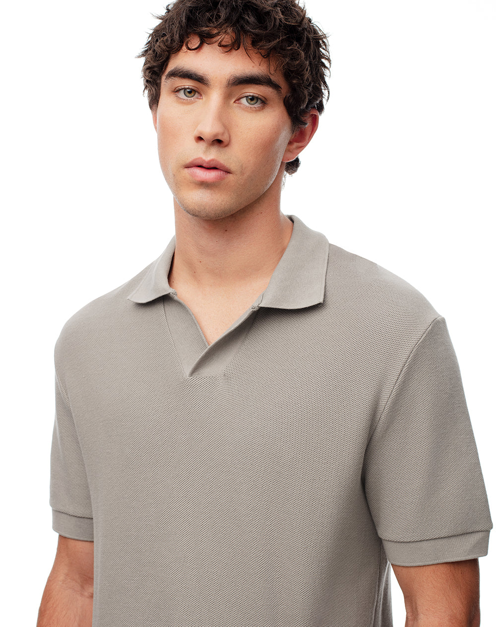 Polo regular algodón taupe hombre - Image 3