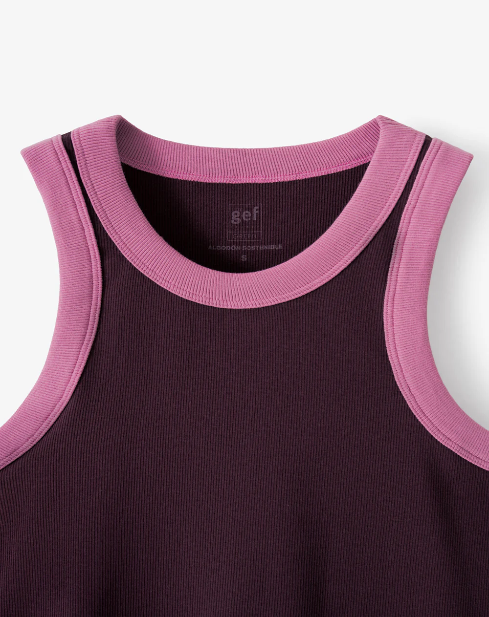 Camiseta esqueleto slim rib algodón vino tinto mujer - Image 7