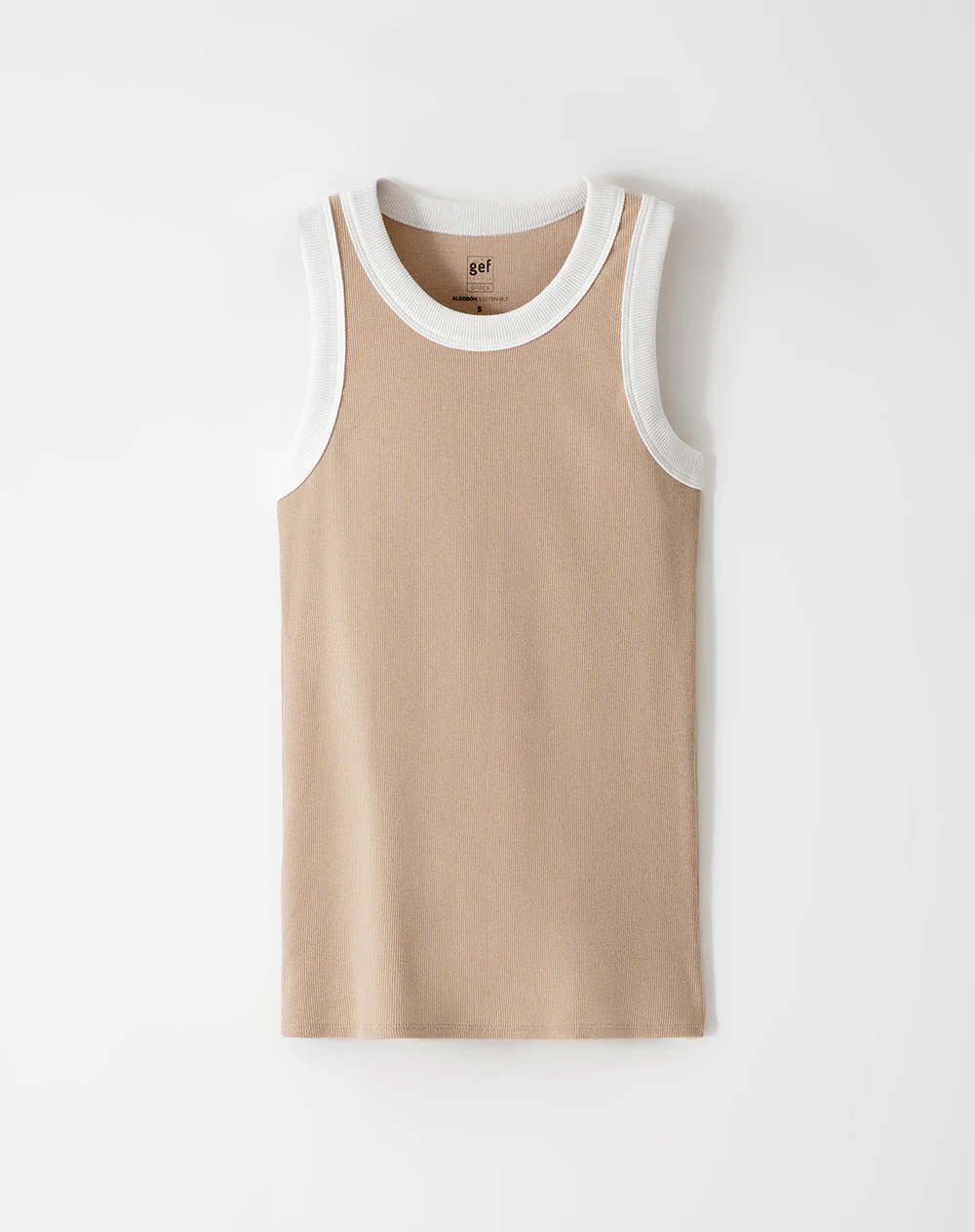 Camiseta esqueleto slim rib algodón caqui mujer - Image 5