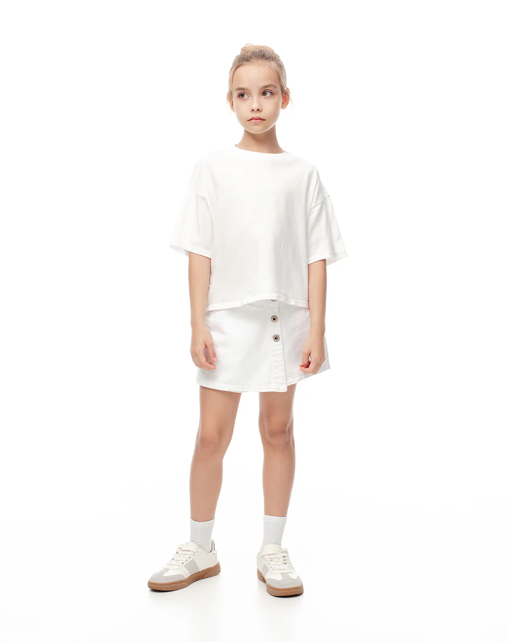 Falda short denim blanca niña - Image 5
