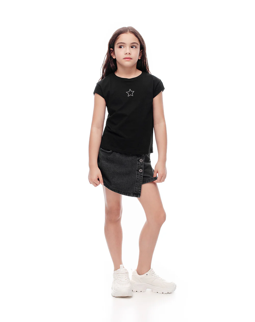Falda short denim negra niña - Image 4