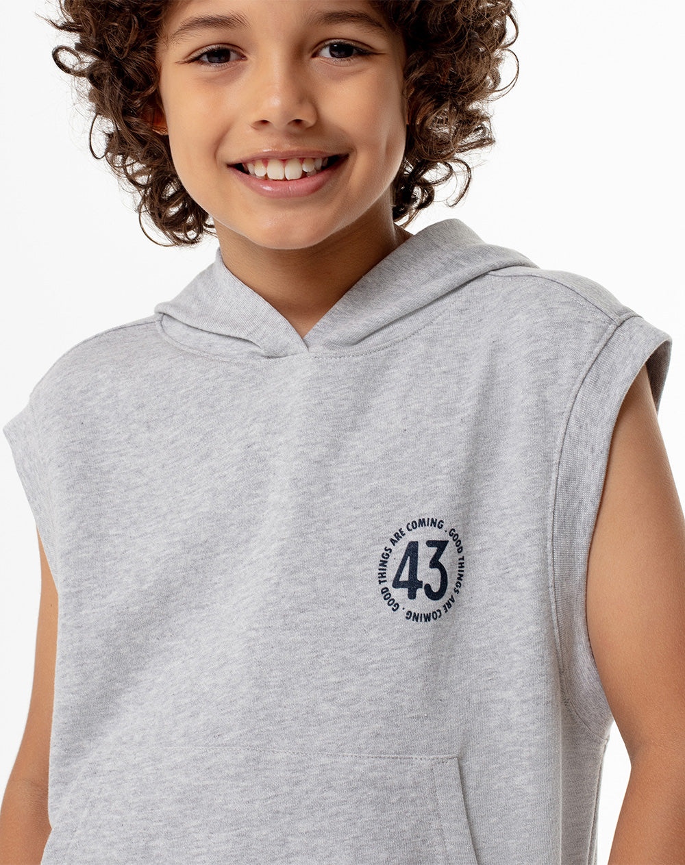 Chaleco regular algodón gris niño - Image 3