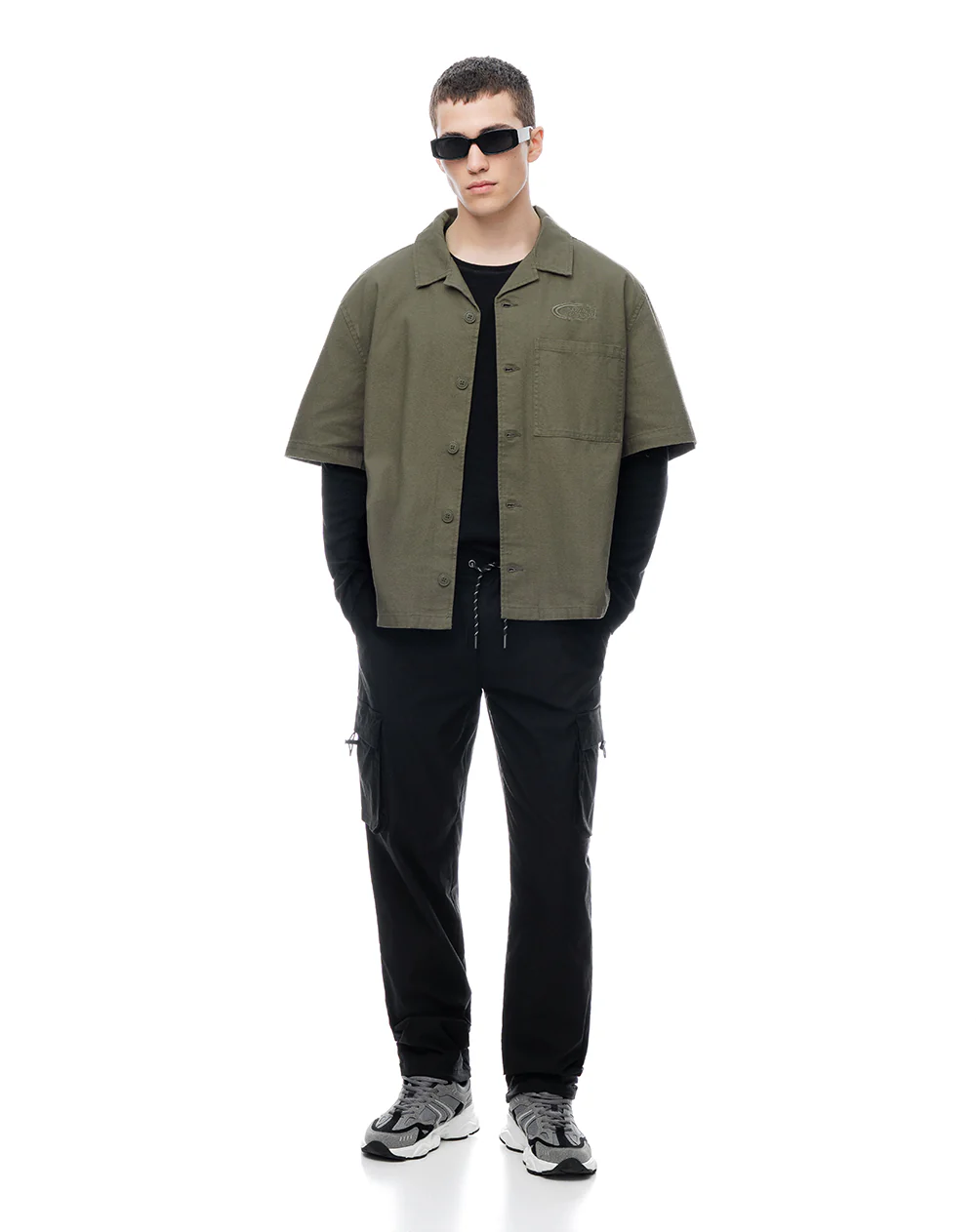 Pantalón cargo regular liviano negro hombre - Image 3