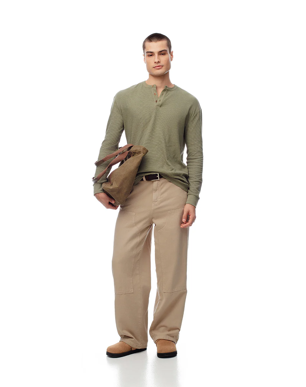 Camibuzo regular algodón oliva hombre - Image 3