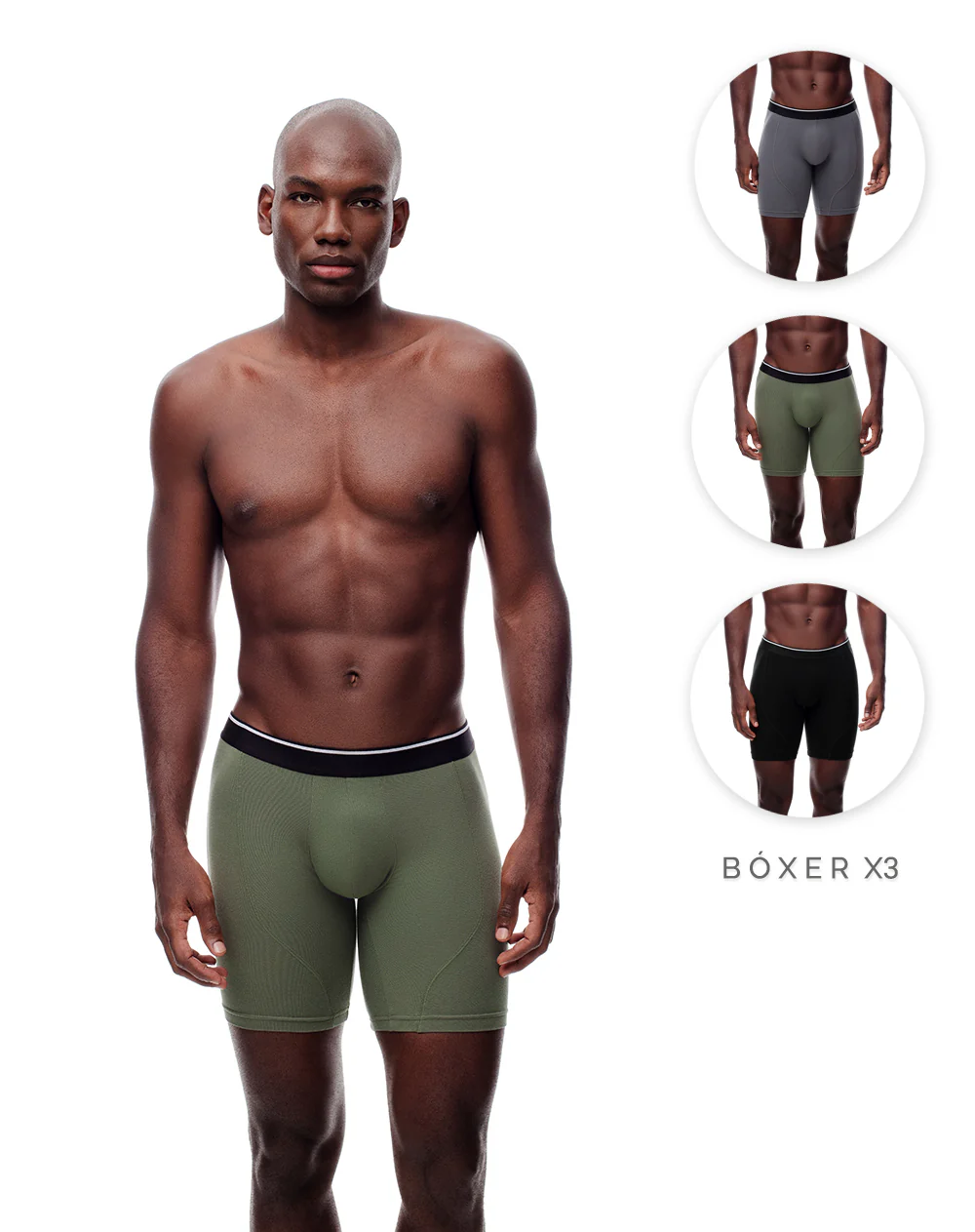 Bóxer largo algodón jersey x3unds surtido hombre