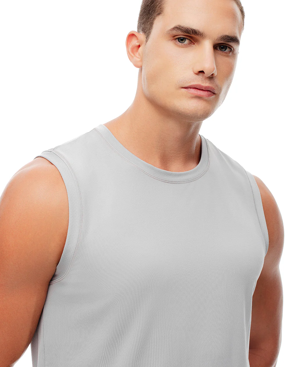 Camisilla deportiva antibacterial gris hombre - Image 3