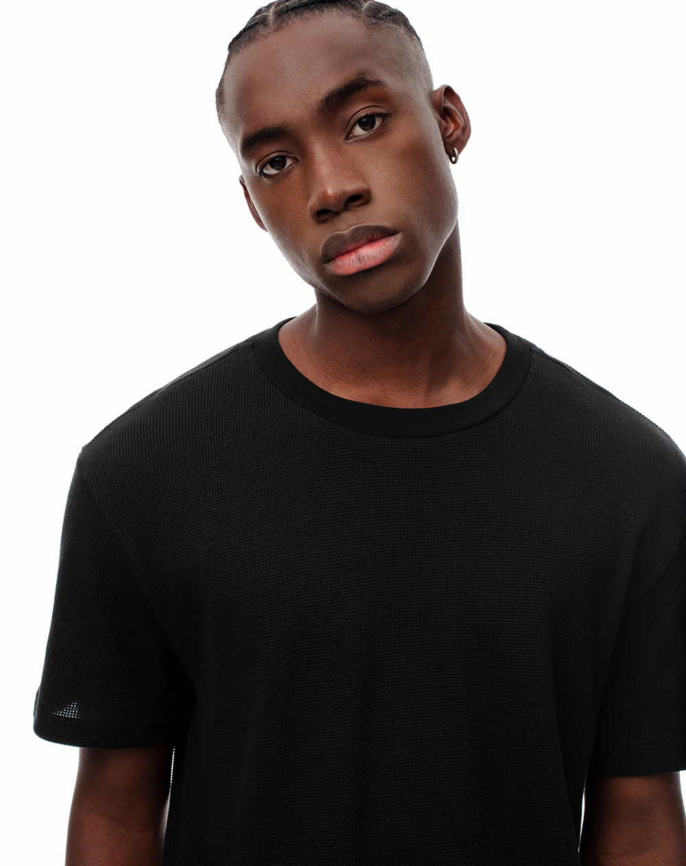 Camiseta oversize algodón negra hombre - Image 3