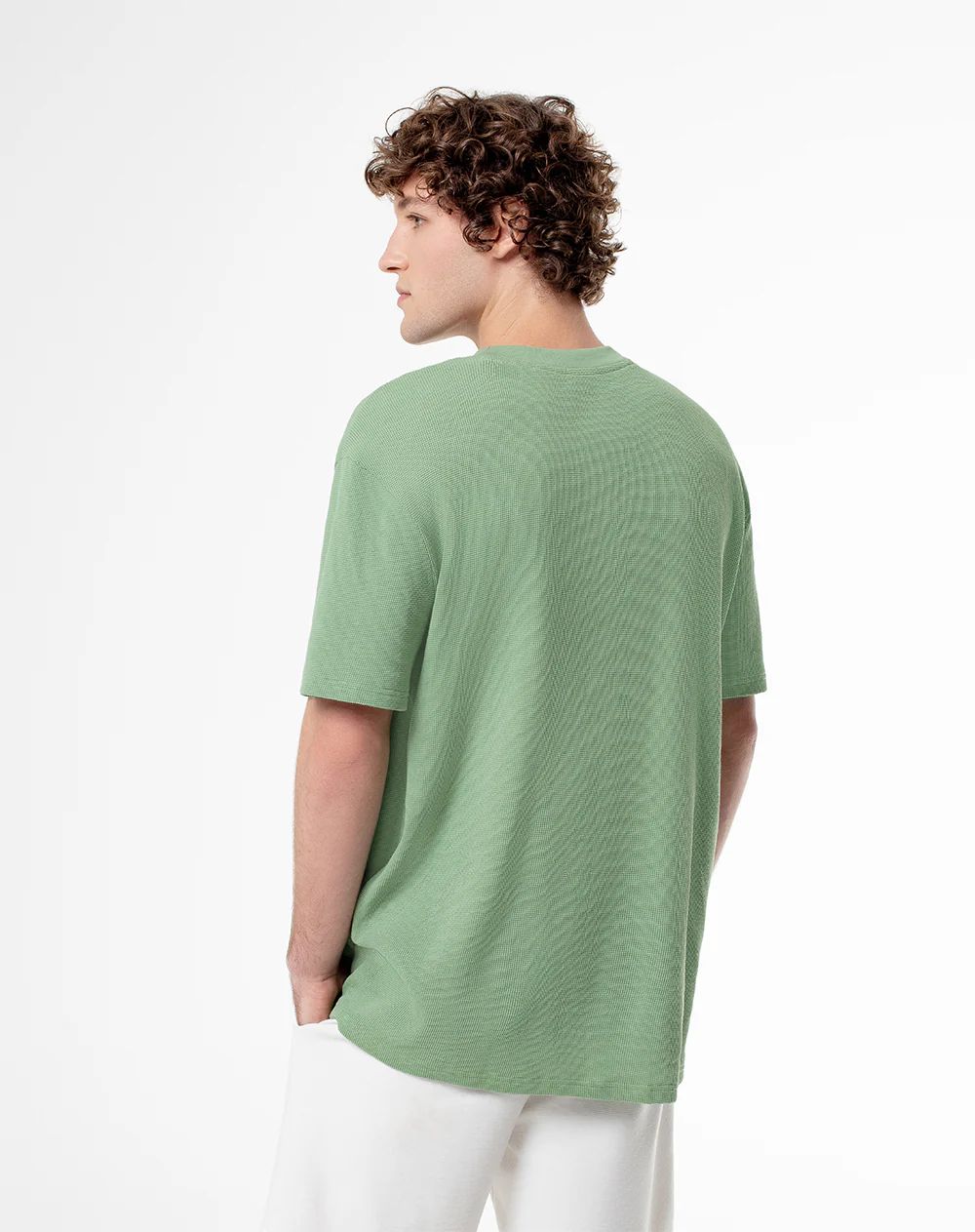 Camibuzo oversize algodón verde hombre - Image 2