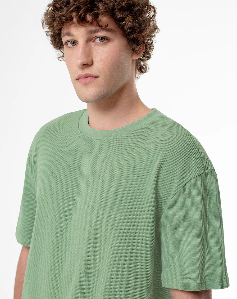 Camibuzo oversize algodón verde hombre - Image 3