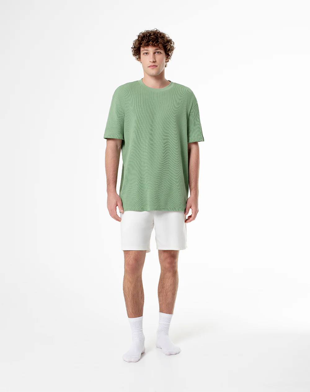 Camibuzo oversize algodón verde hombre - Image 4