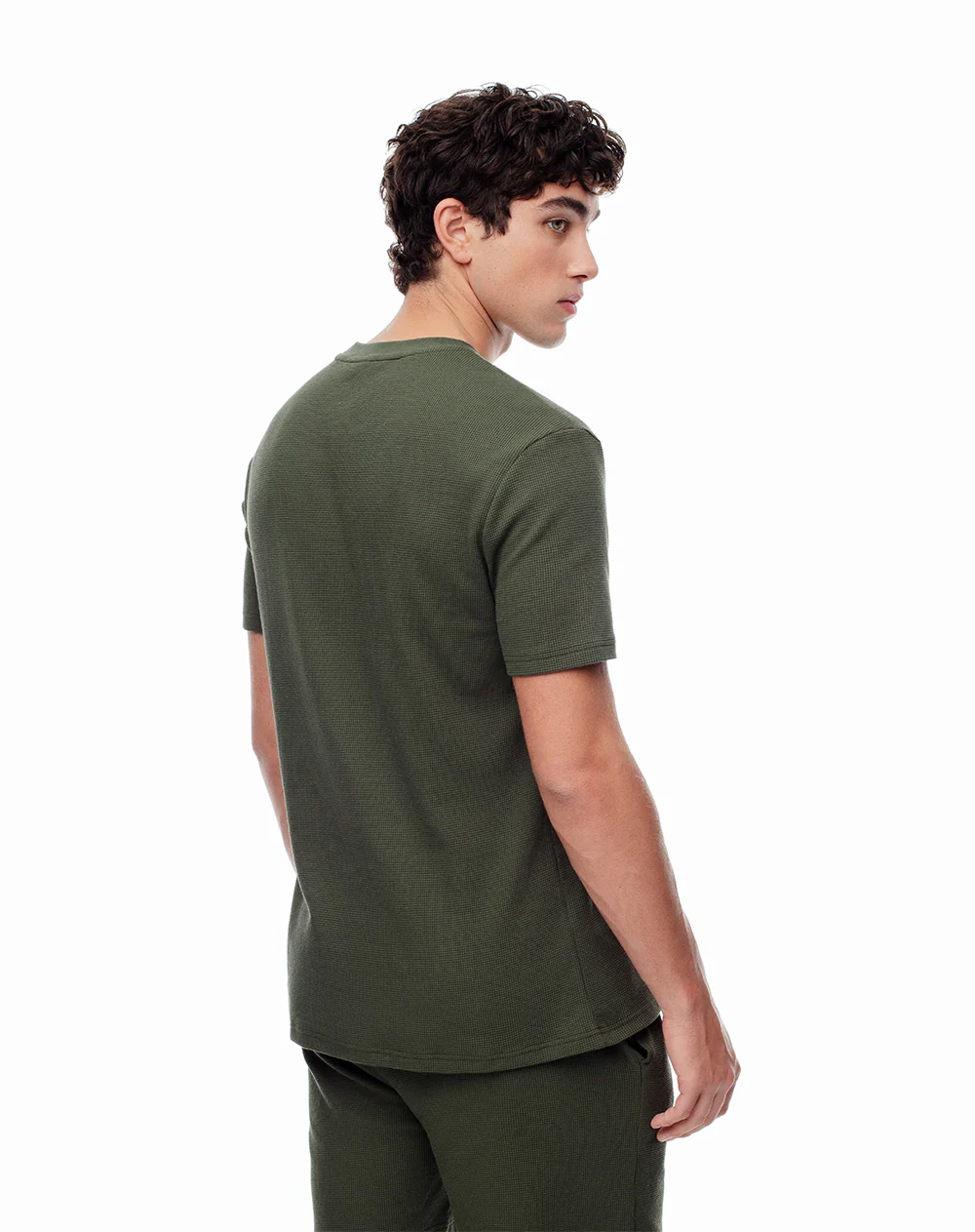 Camiseta oversize algodón verde hombre - Image 2