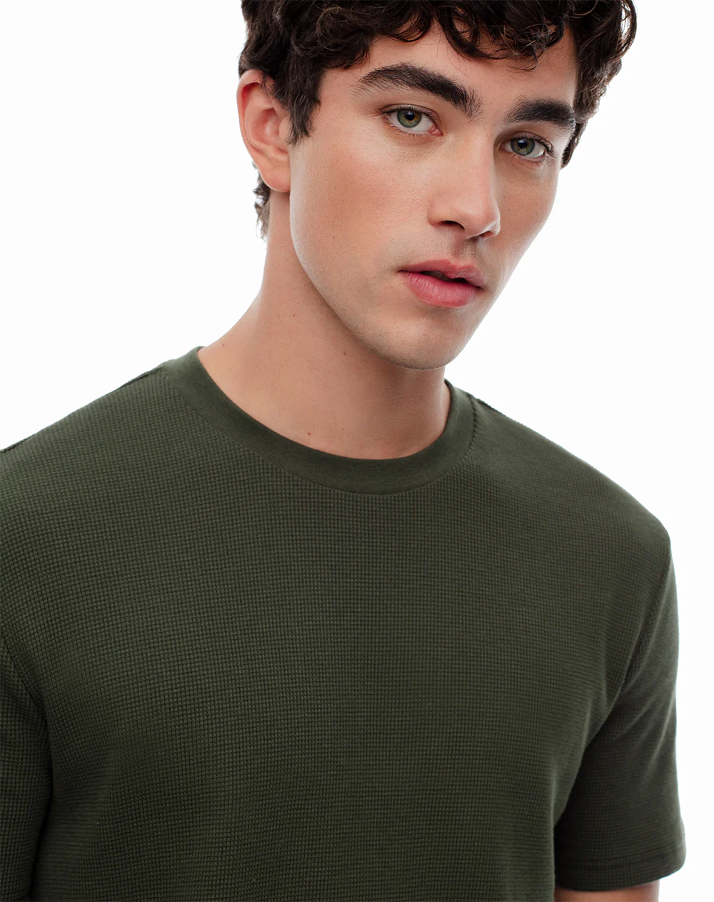 Camiseta oversize algodón verde hombre - Image 3