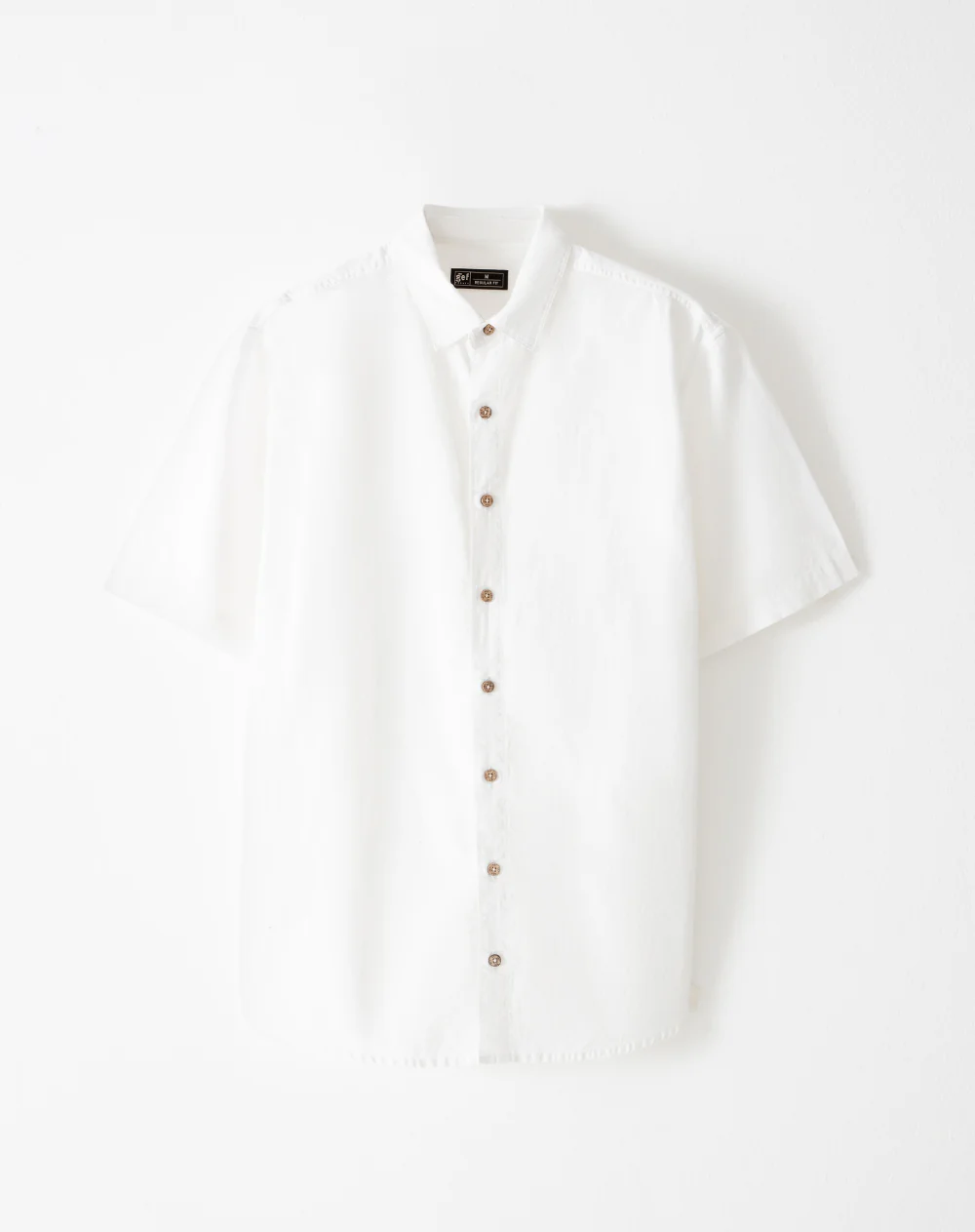 Camisa manga corta regular lino blanca hombre - Image 6