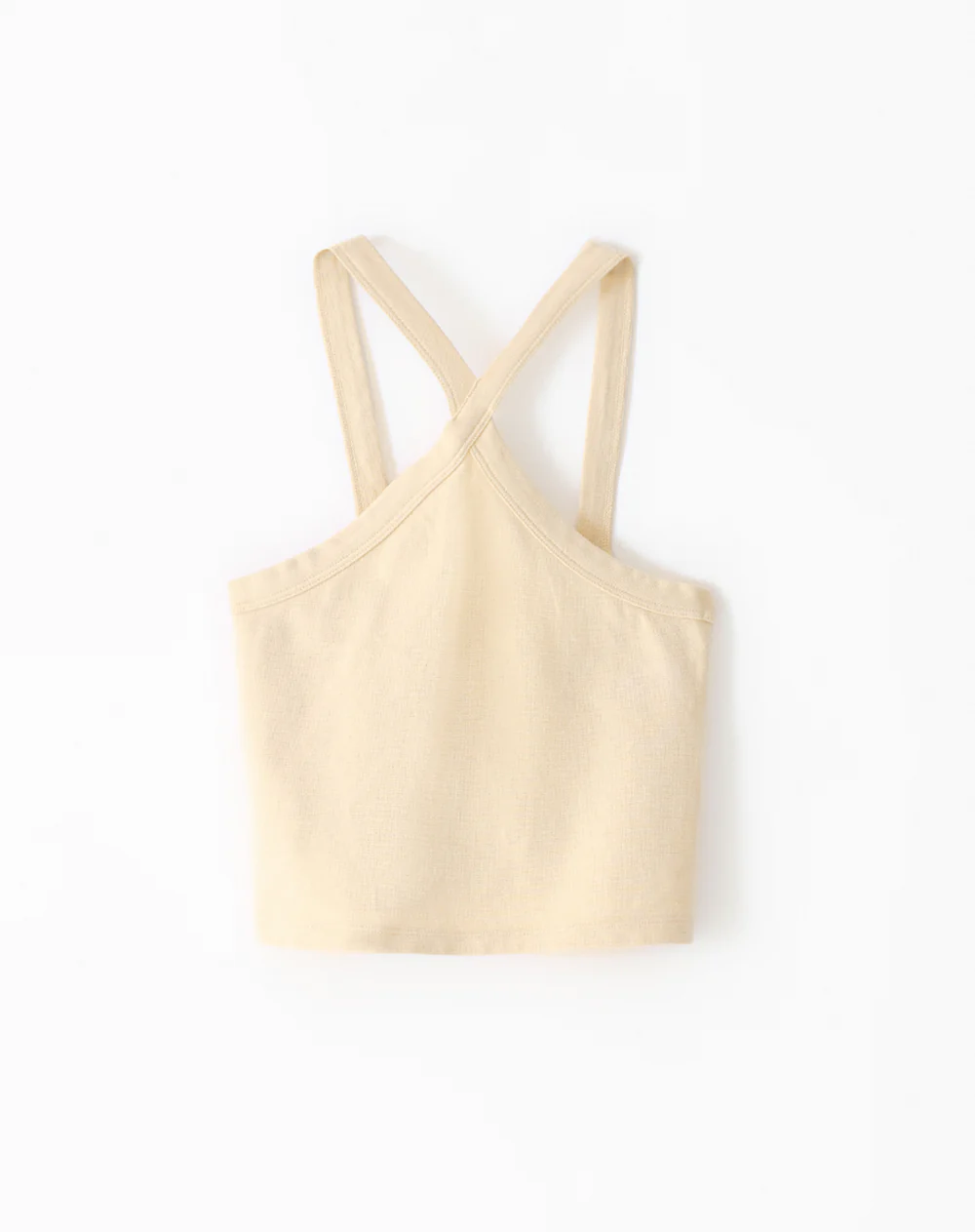 Crop top slim rib algodón amarillo mujer - Image 5