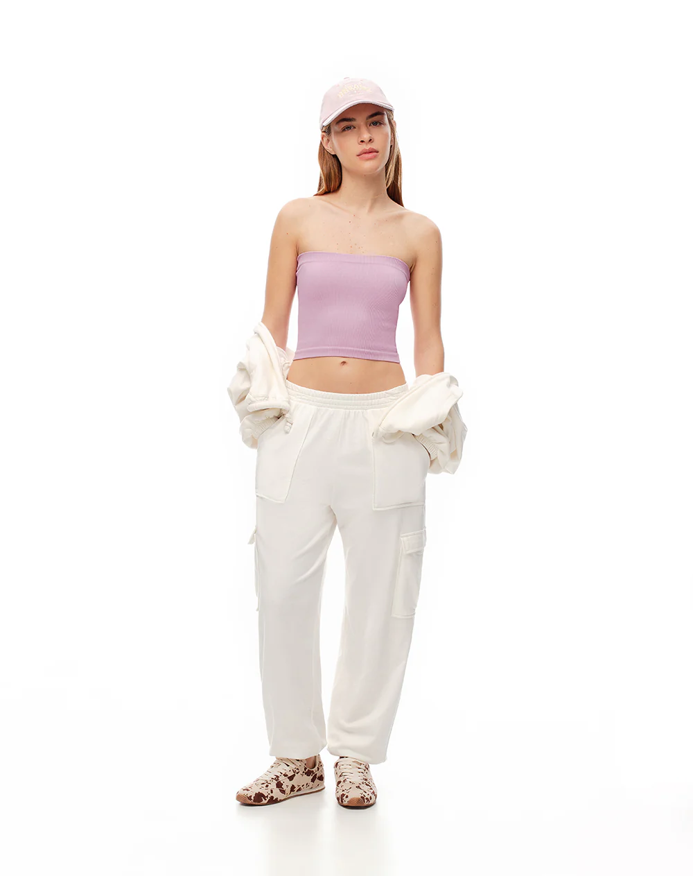 Crop top slim strapless seamless lila mujer - Image 3