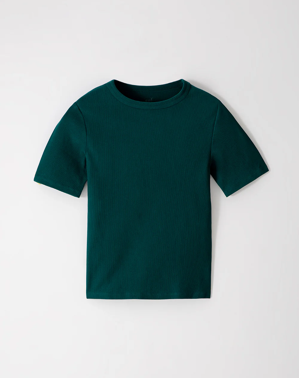 Camiseta slim rib algodón verde mujer - Image 5