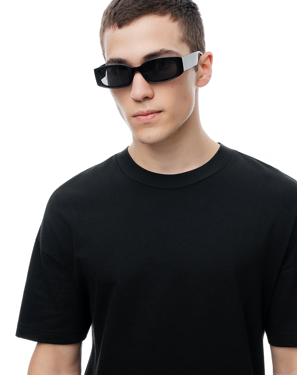 Camiseta regular algodón negra hombre - Image 3